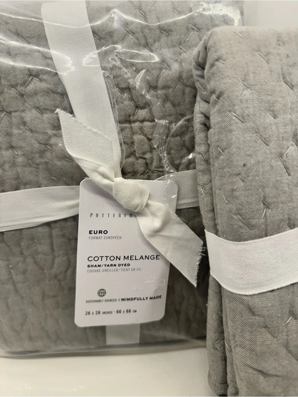 2 NIP Pottery Barn Cotton Melange European Shams
